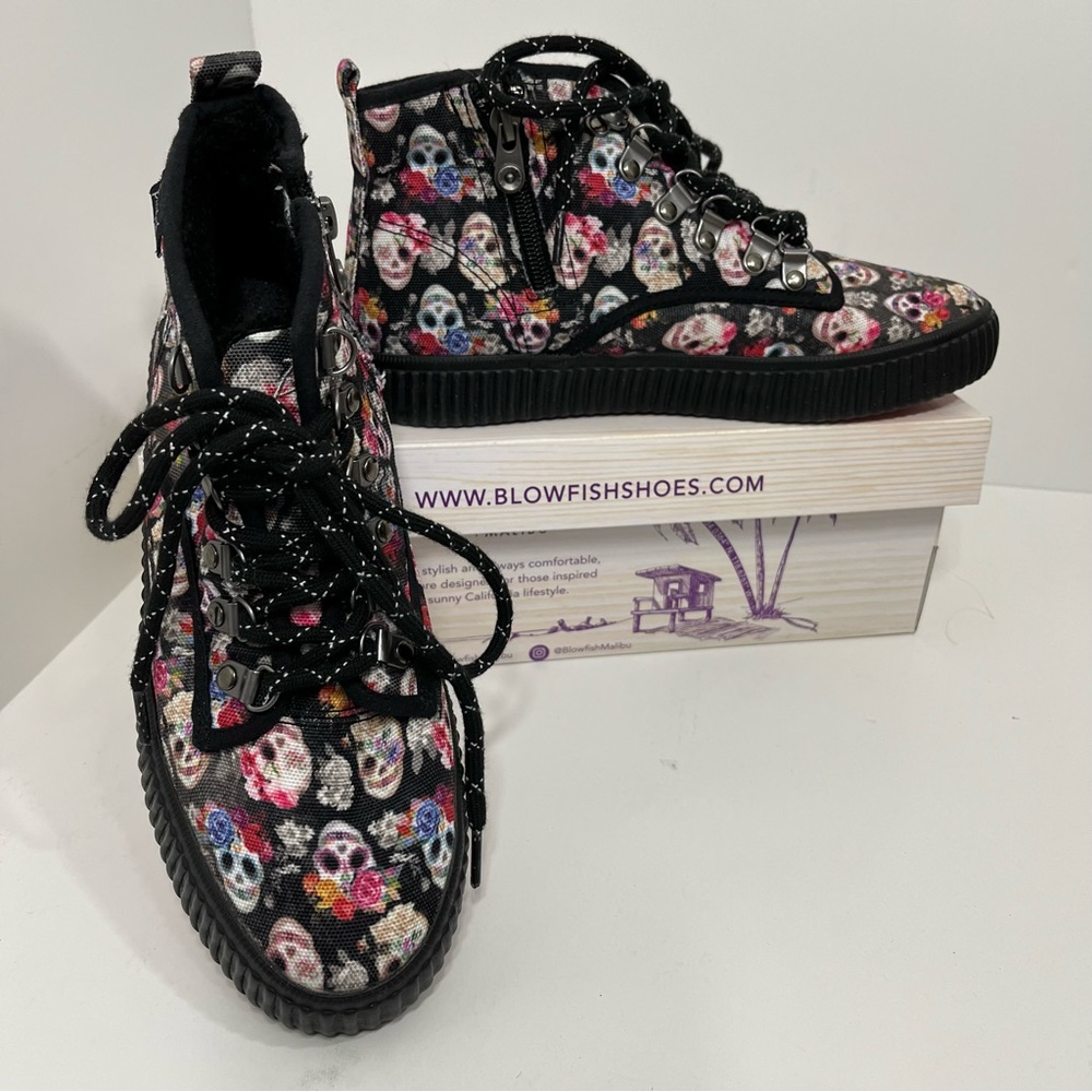Blowfish “Sugar skull” Sherpa Lined Booties